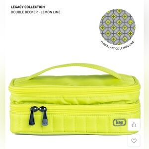 Lug Legacy Collection Double Decker Cosmetic Case NWT Lemon Lime